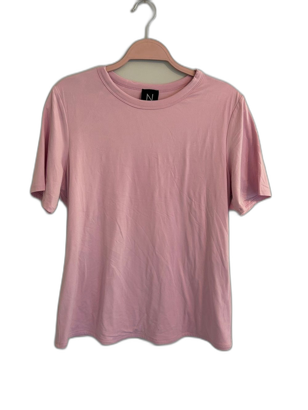 naked wardrobe Pink Crewneck Short Sleeve Tee NWOT